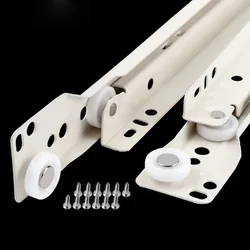 1Set Drawer Track Slides Two Cabinet Rails Thickening Computer Table Chute Clothing Cabinets Keyboard Roller Pulley Furniture