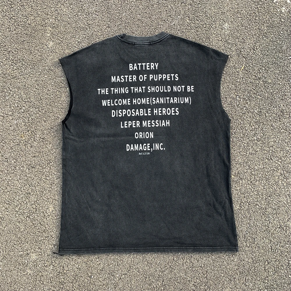 Master of Puppets Quality Sleeveless T-Shirt from a Ten-Year-Old Store Traditional Handmade Puppet Design Fashionable Casual ...