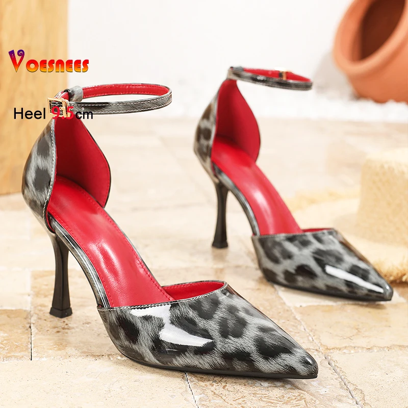 

2025 Hot Sell Pointed Toe Women's Pumps 9.5CM Thin High Heels Fashion Leopard Summer Woman Shoes Party Banquet Large Size Shoes