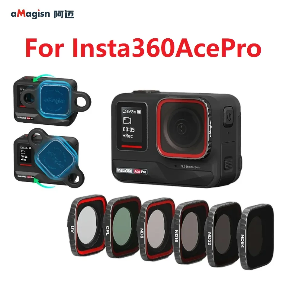 مرشحات عدسة aMagisn ND CPL UV لـ Insta360 Ace Pro، ND8 ND16 ND32 ND64 مرشح مقاوم للماء لملحقات Insta 360 AcePro #1