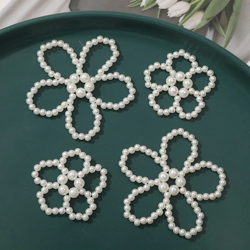 Shoe Charms for Clog Sandals Hollow Out White Faux Pearl Flower 1 Piece Luxurious Durable Summer Party Gift