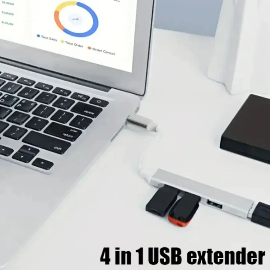 USB 3.0 Hub 4 Ports Type-C HUB USB A Splitter Expander for Mouse Keyboard Flash Drive U Disk Printer Laptop Desktop PC and More - Image 5