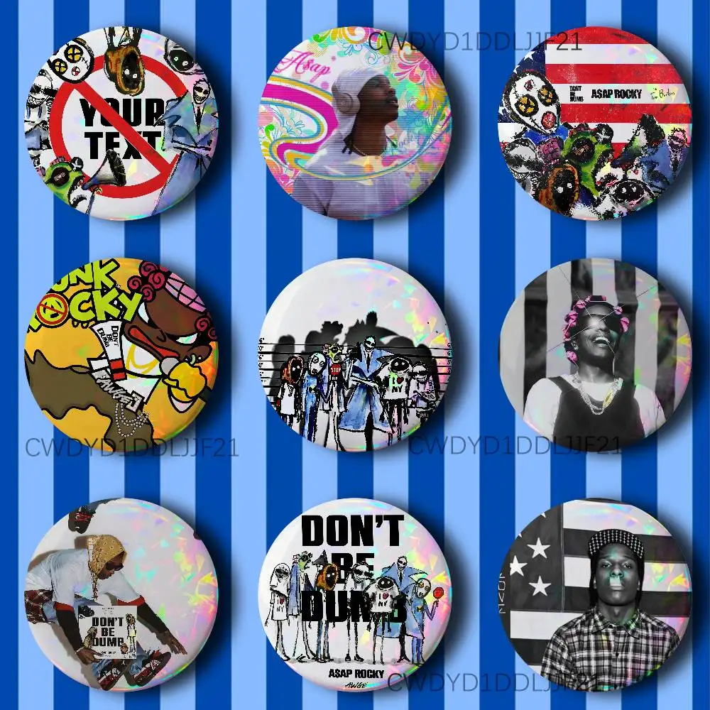 

A-Asap Dont Be Dumb R-Rocky Badge Handmade Button Brooch for Backpack Hat Shirt Accessories Gifts