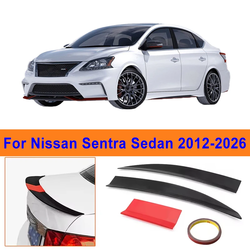 

For Nissan Sentra Sedan 2012-2026 3-Section ABS Rear Trunk Spoiler 115-125cm Adjustable Sports Decor Top Wing Car Exterior Parts