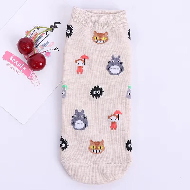 5 Pairs Anime Cartoon Socks Cosplay Cute Animal Invisible Boat Socks Anime Pattern Ladies Socks