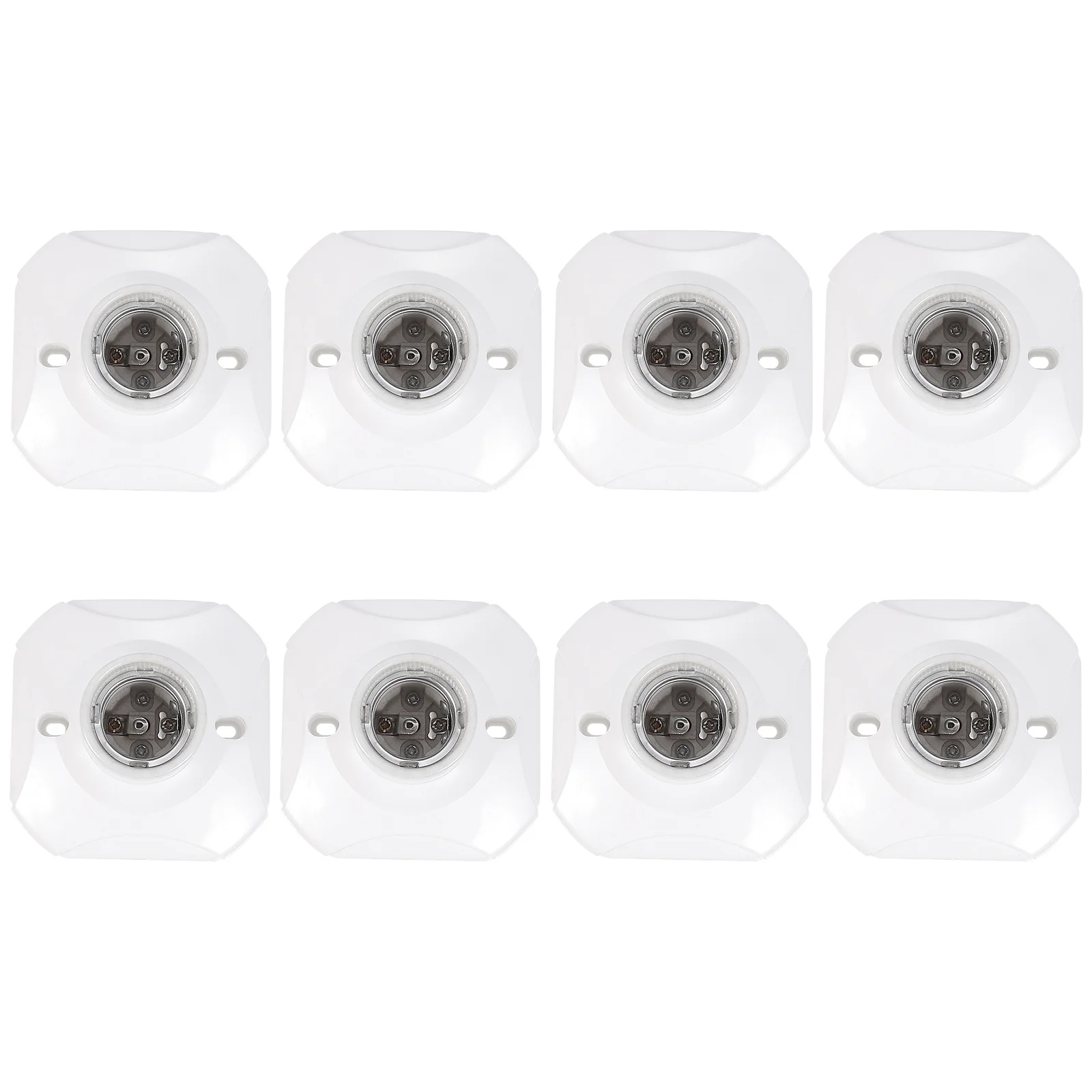 

8Pcs E27 Lampholder Ceramic Square Flame Retard Light Base Durable Lamp Holder Accessory Reliable Light Base E27 Lampholder