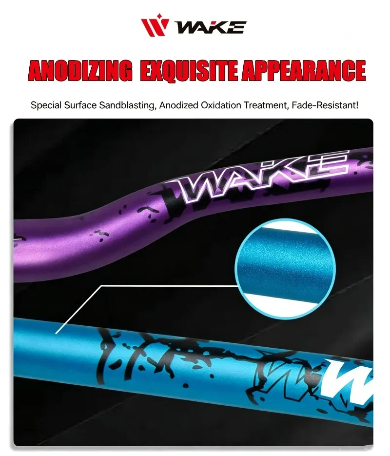 WAKE Fahrradlenker 720MM 780mm Mountainbike-Lenker mit 30mm Erhöhung aus Aluminiumlegierung 31,8mm MTB Schwalbenlenker – Detail 7