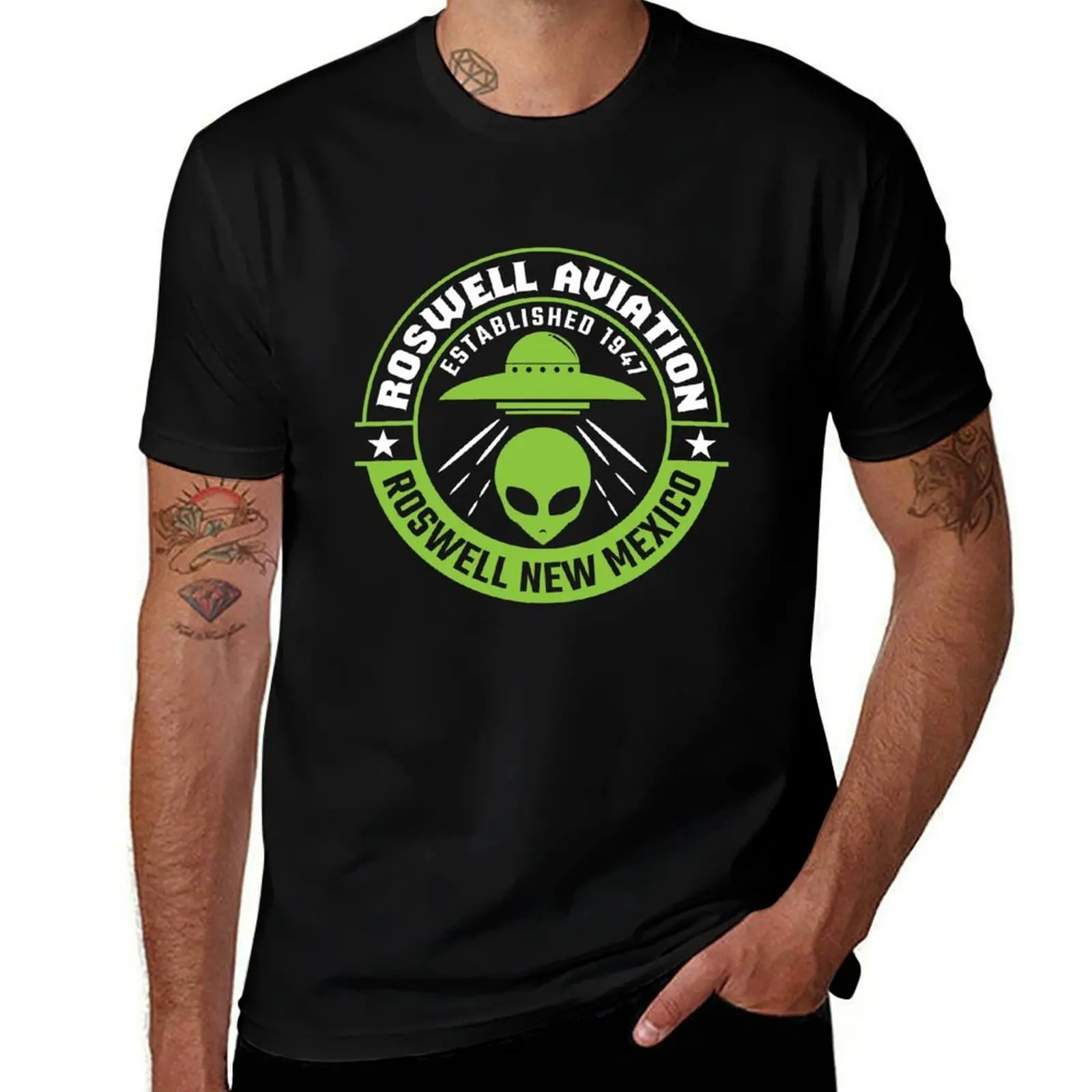 

Roswell Aviation New Mexico Alien UFO T-Shirt t shirts for man cotton man t shirts for men T-Shirt