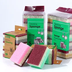 High Density Thickened Porous Sponge Scrub Dishwashing Sponge Scuring Cloth Kitchen Chore Cleaning Magic Rub