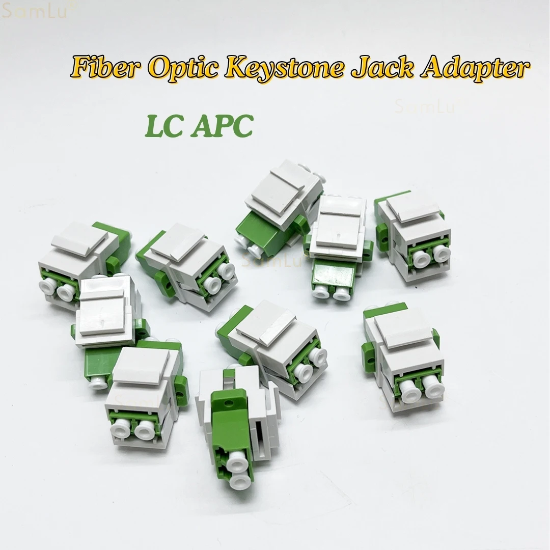 APC Optical Fiber Keystone Pass Through Socket Plug With Hook Insert For Duplex LC/LC Connector Adapter Network Extension Module