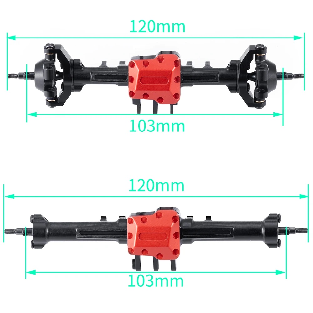 Yeahrun-マイクロクローラーカー用のアルミニウム製フロントおよびリアaxles、trx4m、Defender Surverco、高トレイル、k10パーツ、1/18 rc、延長パーツ