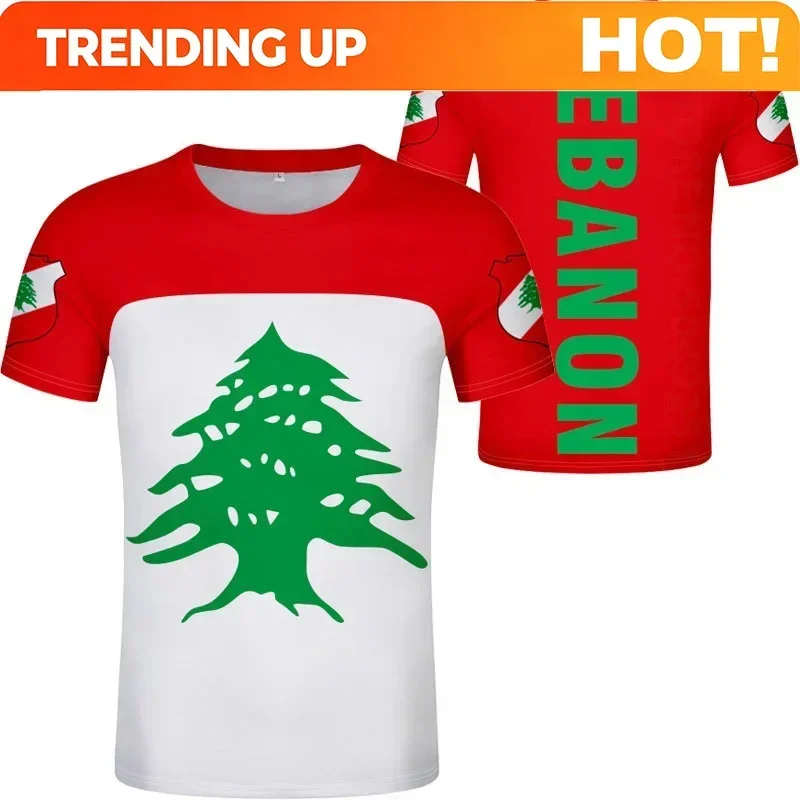 Customization Lebanon Flag 3d Printed T Shirt For Men Women Clothing T Shirt Casual Fashion Short Sleeve O Neck Streetwear Loose