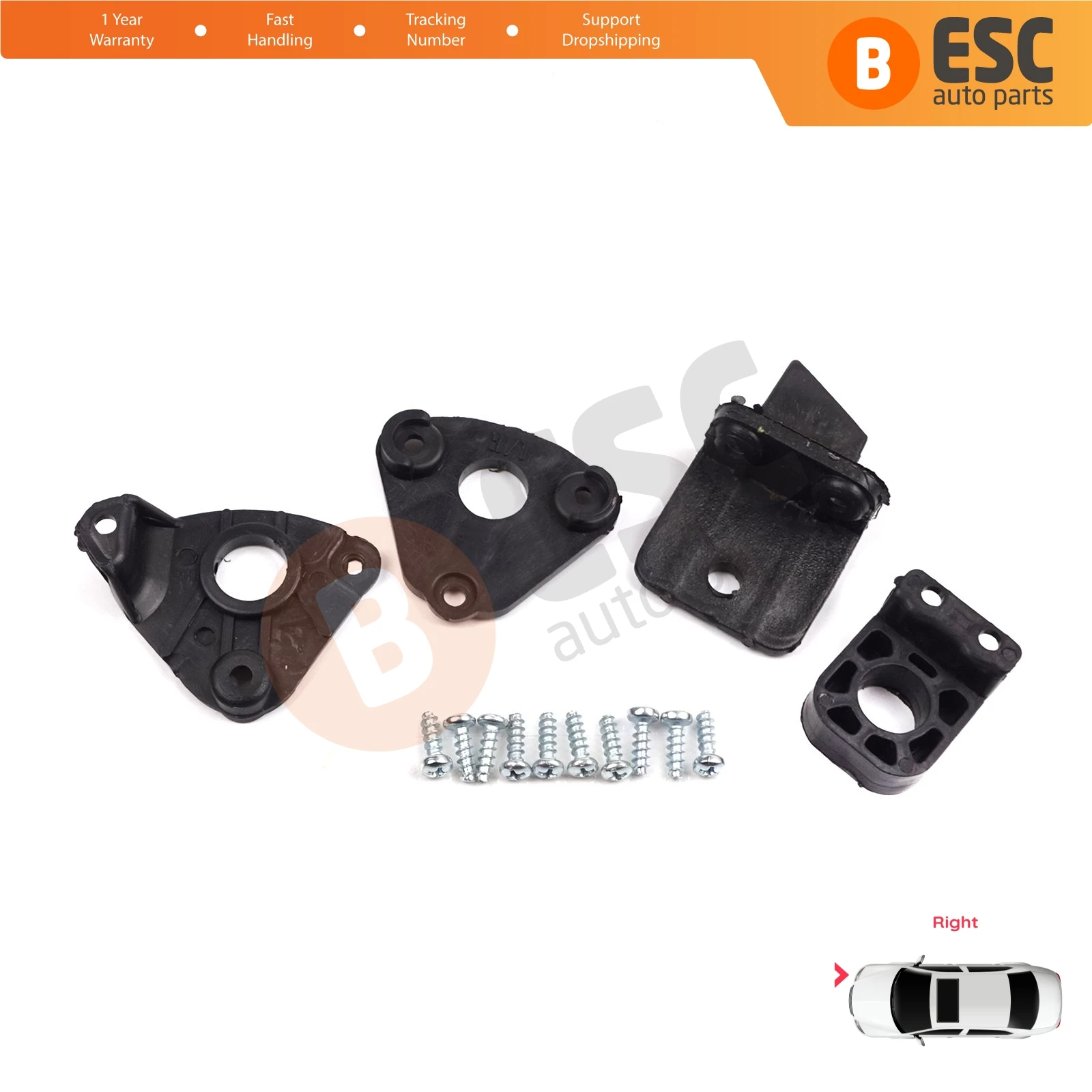 EHL527 Headlight Holder Mount Repair Bracket Tab Set Right Side for VW Caddy MK3 2K 2C Touran MK1 1T3 2010-2015 2K5998226