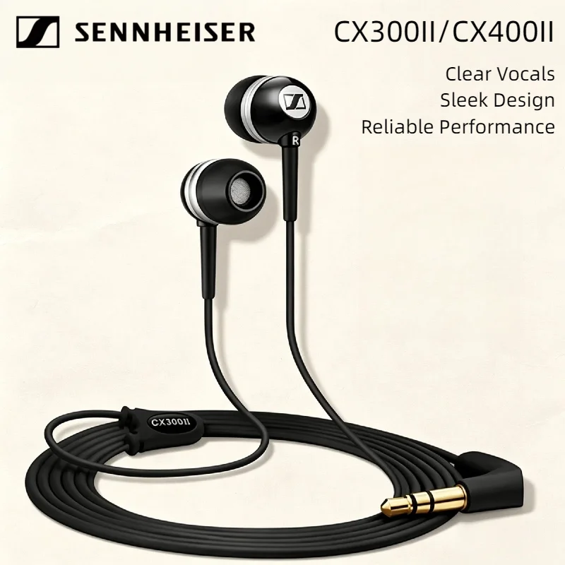 Sennheiser CX300II CX400II Wired Earphones In-Ear Headphones Deep Bass Hifi Sound For PC Laptop Smartphone MP3 Player