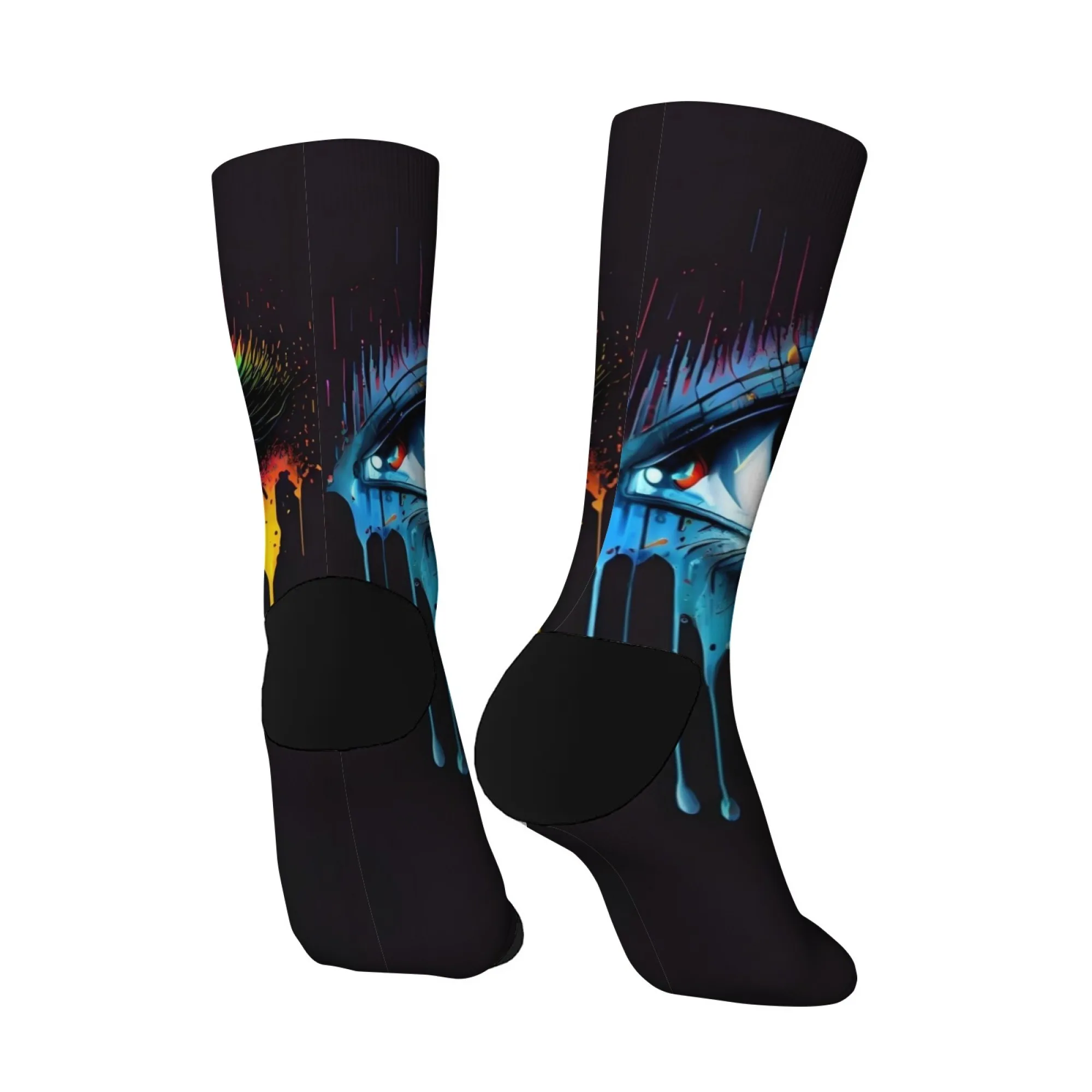 Bunte Augen Graffiti Neuheit Socken Lässige Mode Herren Socken Harajuku Retro Stil Glücklich Lustig Kompression Socken Party Geschenk