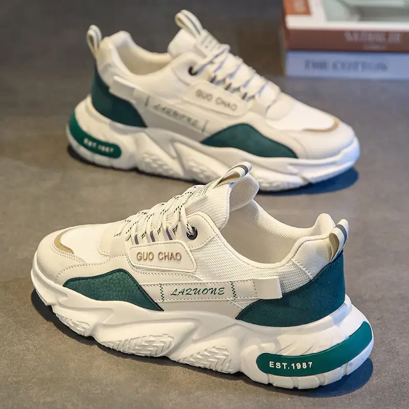 

2026 Zapatos deportivos de malla transpirable para hombre, informales, con parte inferior gruesa, para papá, novedad de verano,