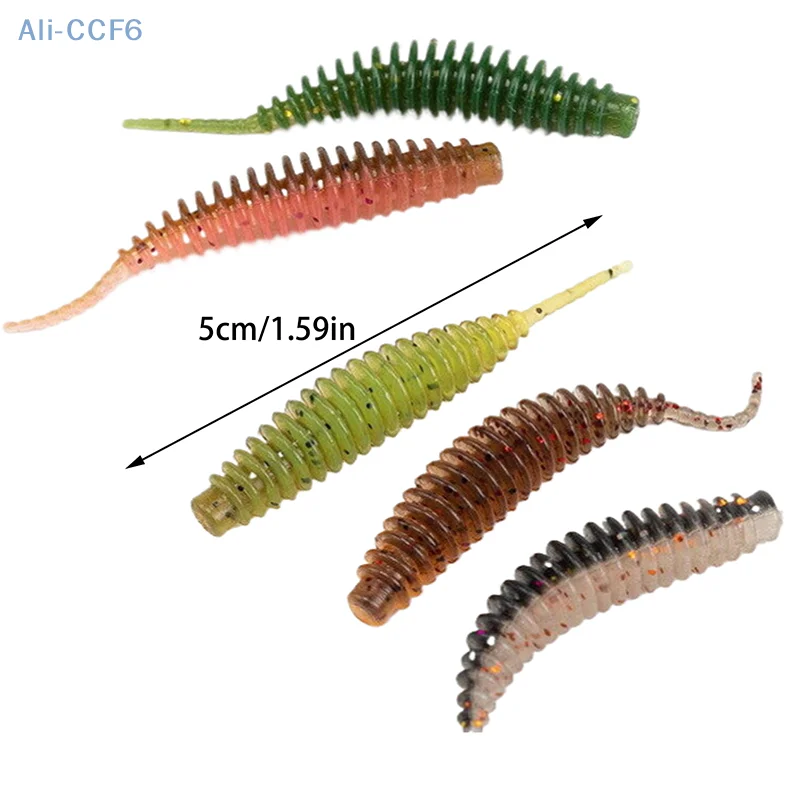 10Pcs/20Pcs Fishing Lure Bait Soft  Shad Stick Worm Sea Bass Fake Earthworm Artificial Trout Bass Drop Shot Perch Fishing  Lure