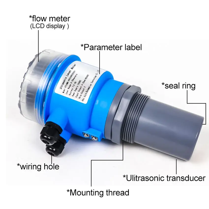 Digital Ultrasonic Level Indicator Water Fuel Oil Liquid Tank Level Measurement Sensor 0.5% Accuracy Level Meter wholesale