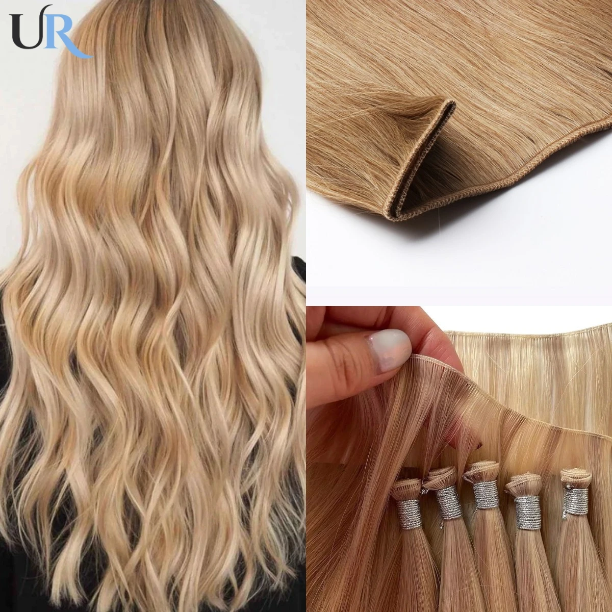 

Genius Weft 100% Natural Human Hair Weft Straight Invisible Hair Extensions For Women 100G Double Drawn Hairpiece Hair Bundles