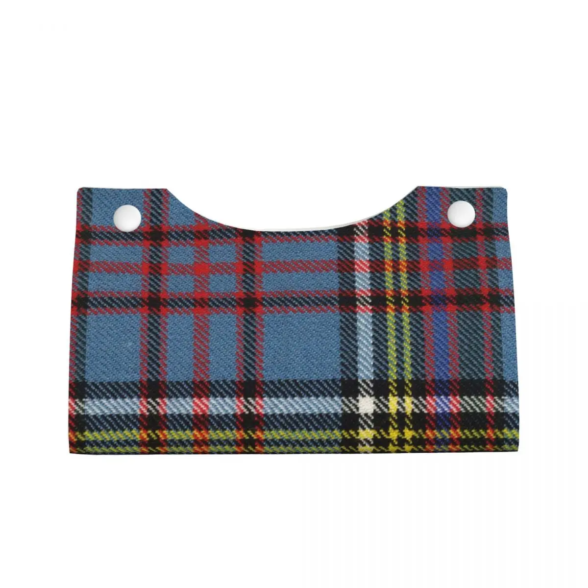 Custom Modern Fashion Tartan Plaid Tissue Box Cover PU Leather Rectangular Geometric Gingham Facial Tissue Box Holder for Toilet