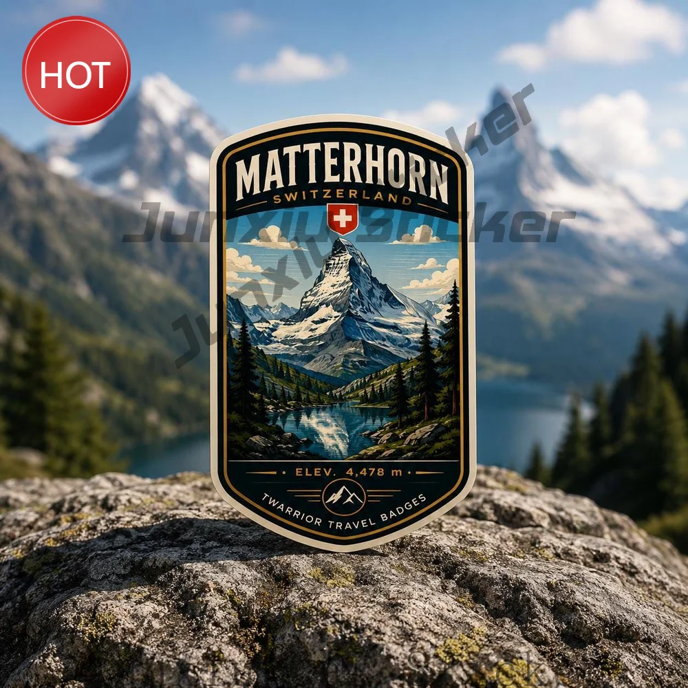 Matterhorn Vintage Travel Car Sticker Waterproof Vinyl Scenic Travel Decal For Car Body And Laptop Vehicle Decoration