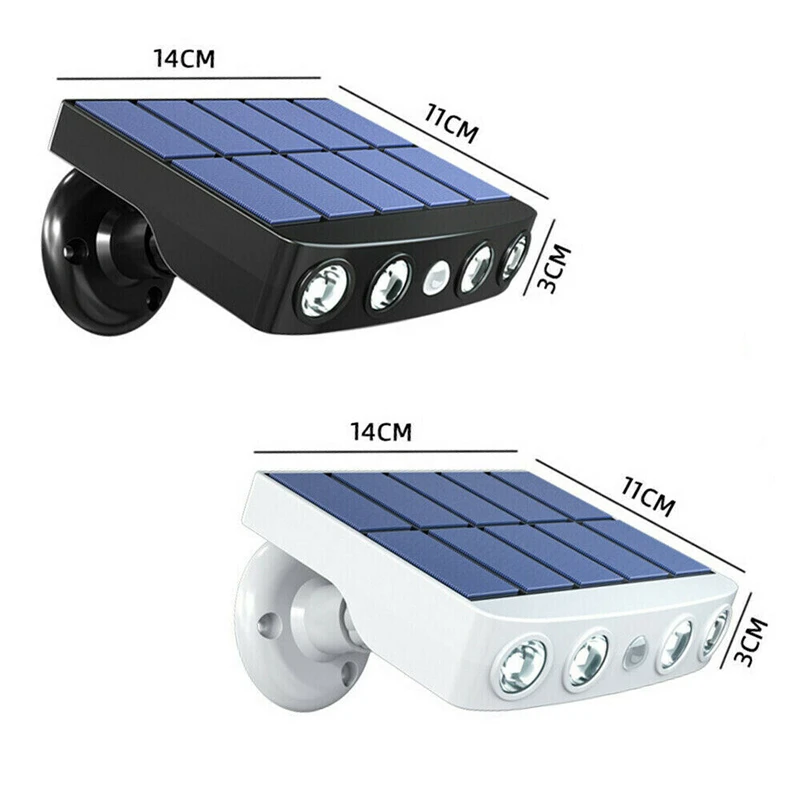 Imagem -02 - Impermeável Solar Powered Led Lâmpada de Parede Lâmpada de Rua ao ar Livre Sensor de Movimento Luz de Inundação Jardim e Pátio