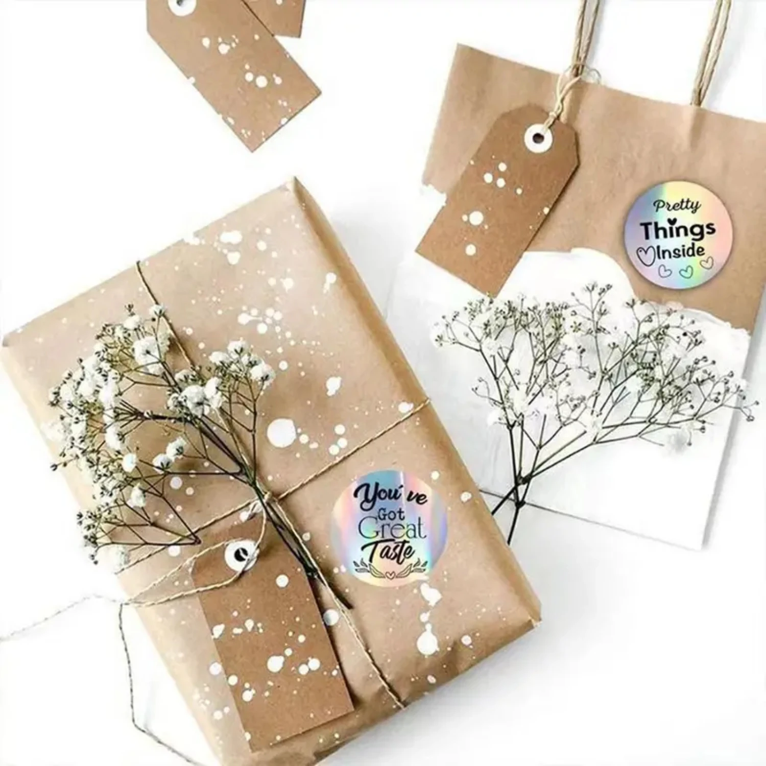 Holographic DIY Small Business Online Store Order Stickers - Vibrant and Eye-catching Packing & Shipping Supplies for your Etsy