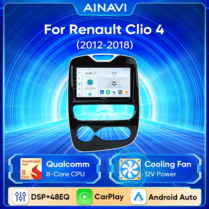 

Ainavi Car Radio For Renault Clio 4 2012-2018 wireless CarPlay Android Auto Multimedia Carplay GPS Navigation No 2 din 2din DVD