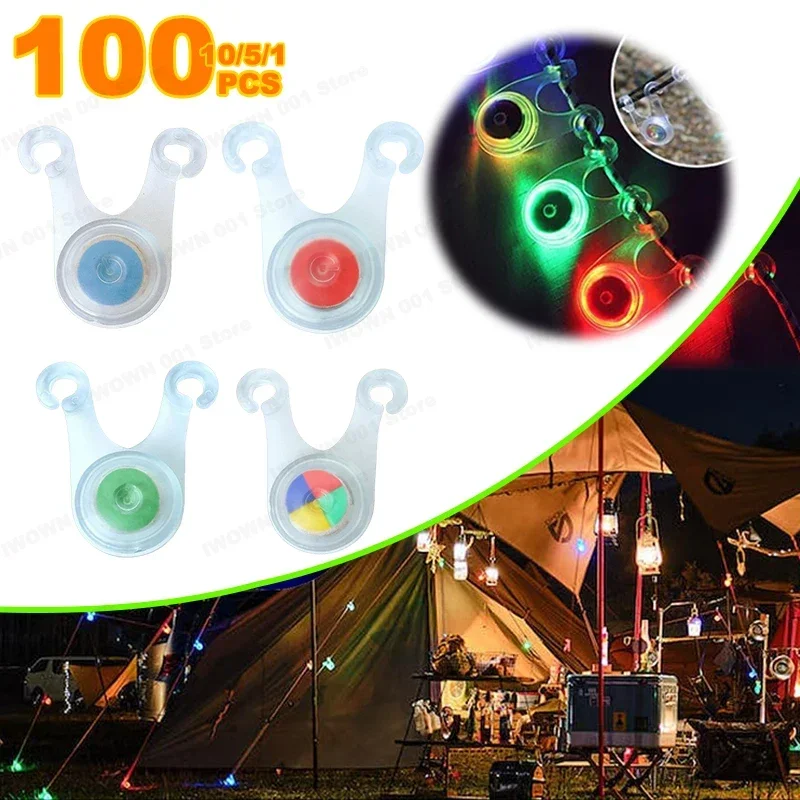 1-100PCS Waterproof LED Rope Lights for Outdoor Camping Safety Hanging Tent Emergency Flashlight Fishing Nighttime Visibility