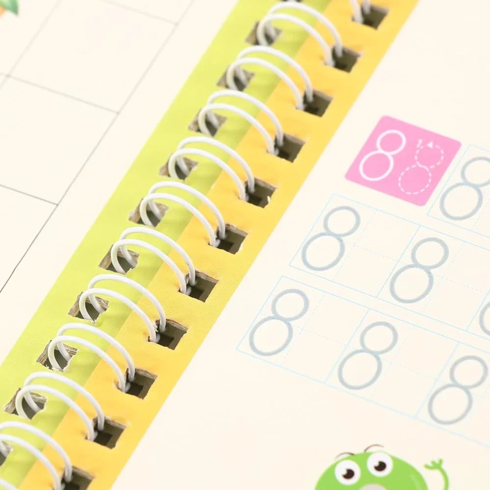 4 libri riutilizzabile Magic Copybook disegno per bambini Montessori Pen Control Training Writing Sticker apprendimento libro educativo