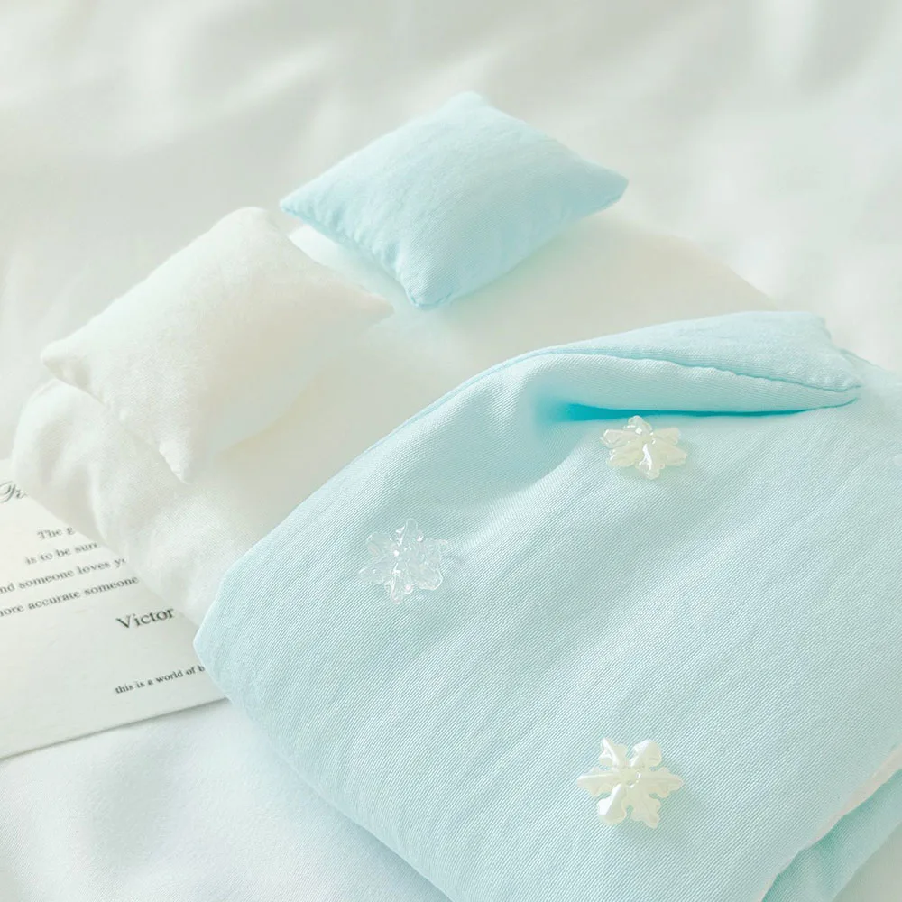 Mini Pillows Bed Shape Book Cover A5 A6 Kawaii Cotton Yarn Notebook Sleeve Snowflake Decor Protector