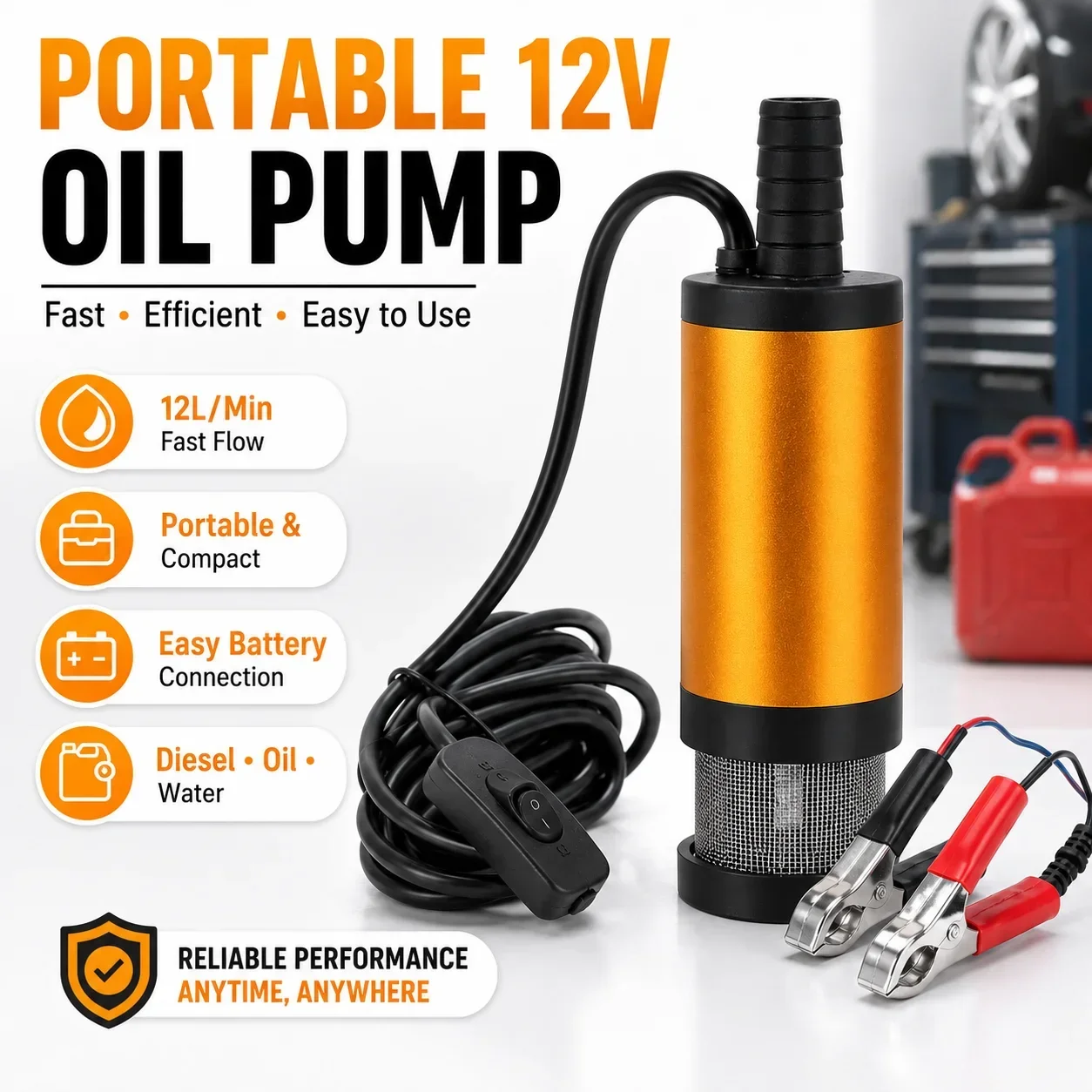 1-3pc Car Oil Change Fuel Pump Electric Diesel Water Pumping Tool Switch Accessorie Boat Marine Trailer Truck Transfer Refueling