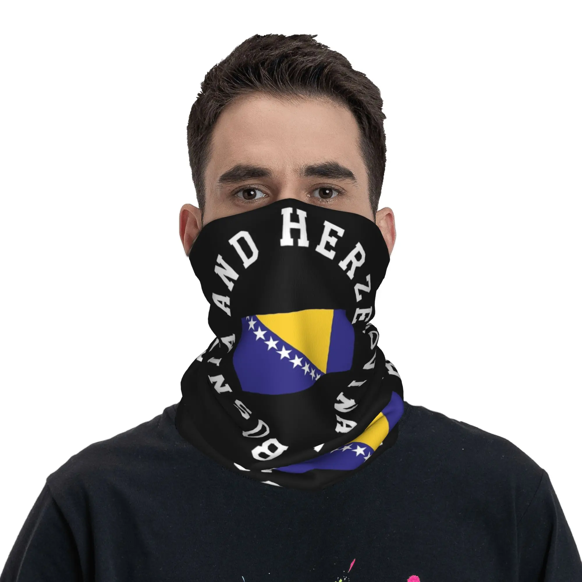 

Bosnia and Herzegovina Flag Bandana Neck Cover Printed Balaclavas Wrap Scarf Multi-use Cycling Running for Men Women Adult