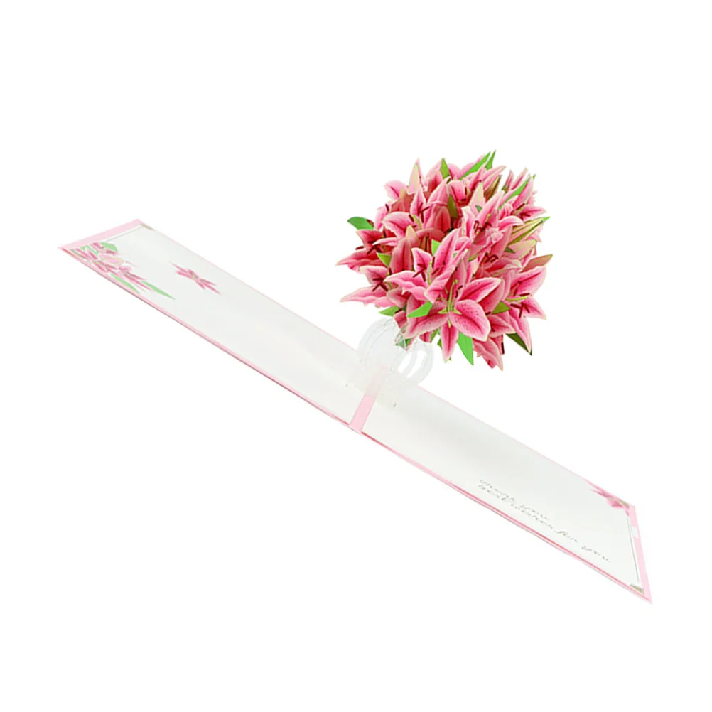 

3D поздравительные открытки, уникальный всплывающий цветок лилии, открытка ко Дню матери, изысканный дизайн, нежный подарок для нее, поздравительная открытка