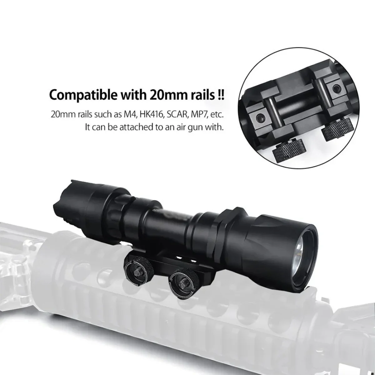 Tactical Surefire M300 Weapon Gun Light M951 M952V-IR M952V Strobe LED Flashlight Airsoft Rifle 20mm Rail QD Quick Release Base