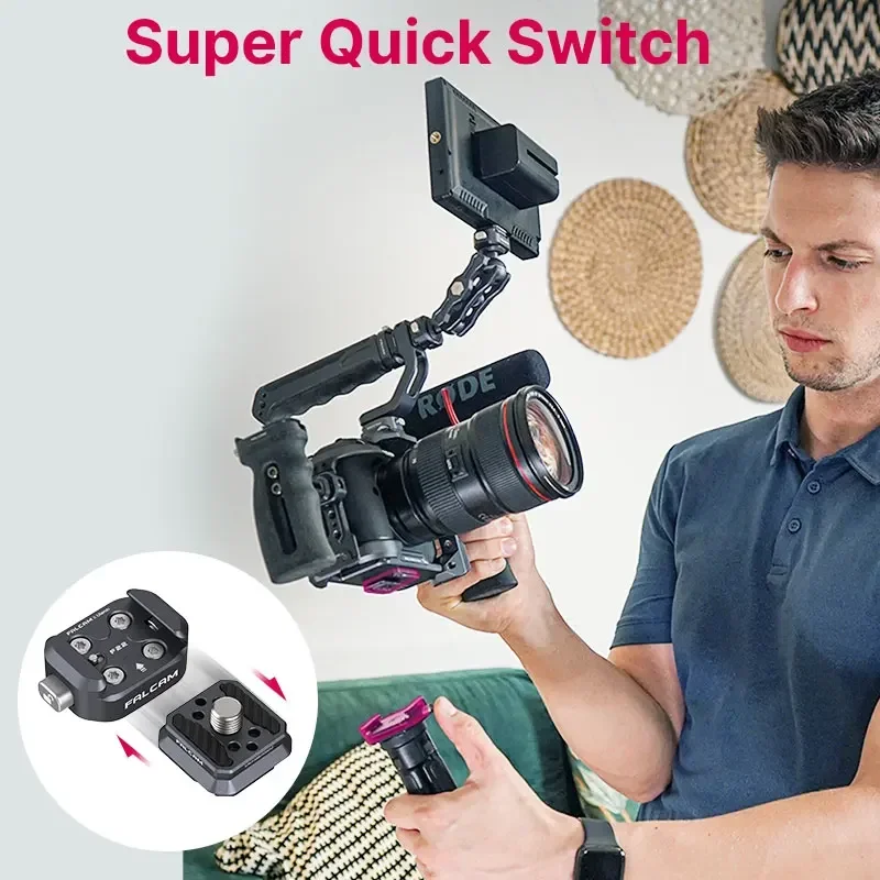 FALCAM F22 Arca السويسرية الإفراج السريع لوحة المشبك نظام لكاميرا DSLR ترايبود قفص 2D Gimbal متوافق مع نيكون كانون سوني