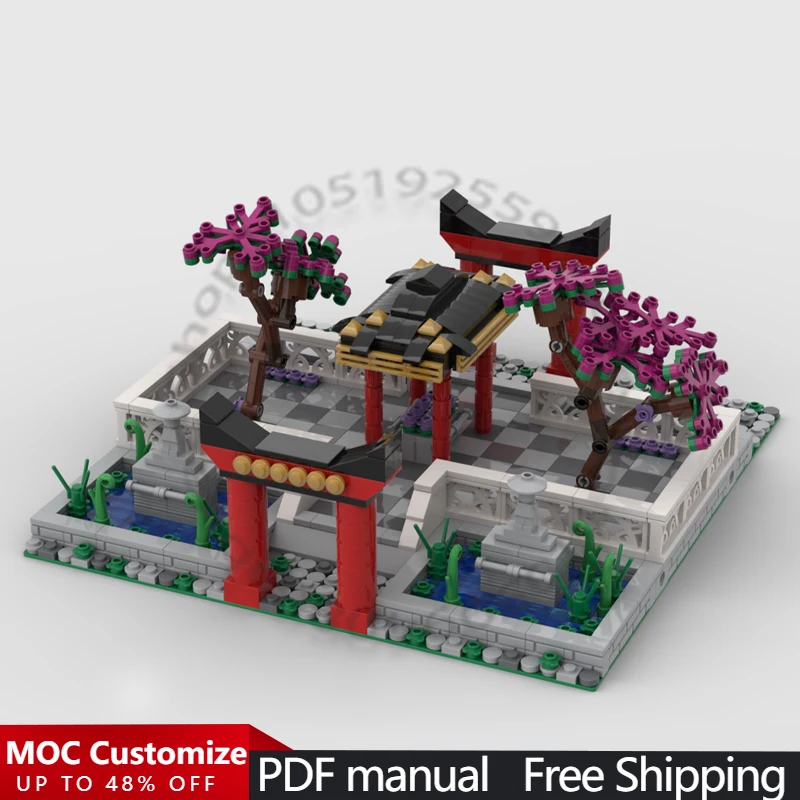 1152 PCS Building Brick Modular Chinese park MOC Customize Modular Building Block Design Educational DIY Boys Holiday Toy Gifts