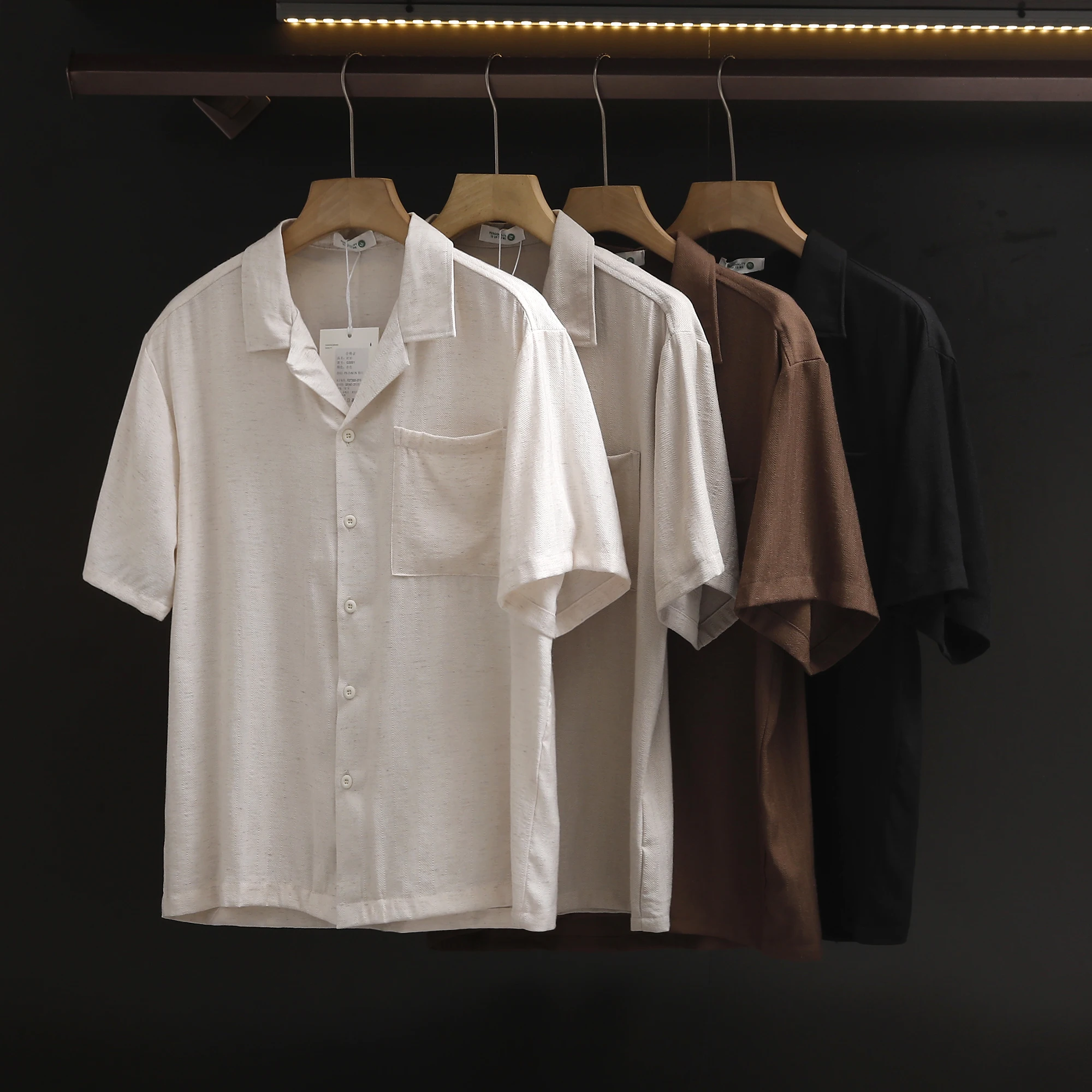 Retro Cuban Collar Men's Casual Loose Fit Short Sleeve Shirt Comfortable Breathable Versatile Spring Summer Fashion Top