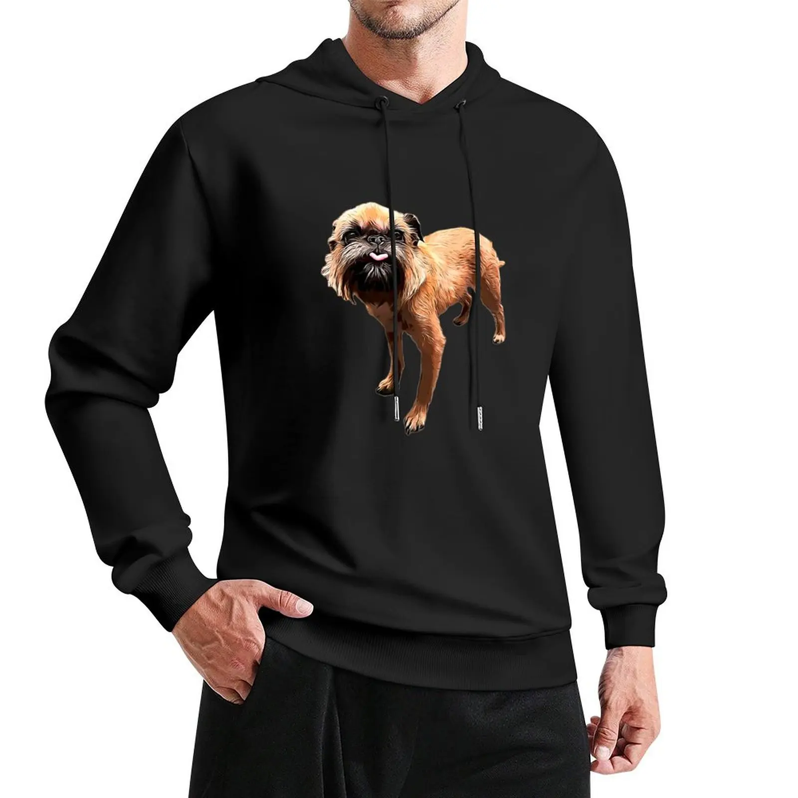 

Brussels Griffon Cuteness! Briffon bruxellois Pullover Hoodie hooded shirt men's autumn clothes men hoodie