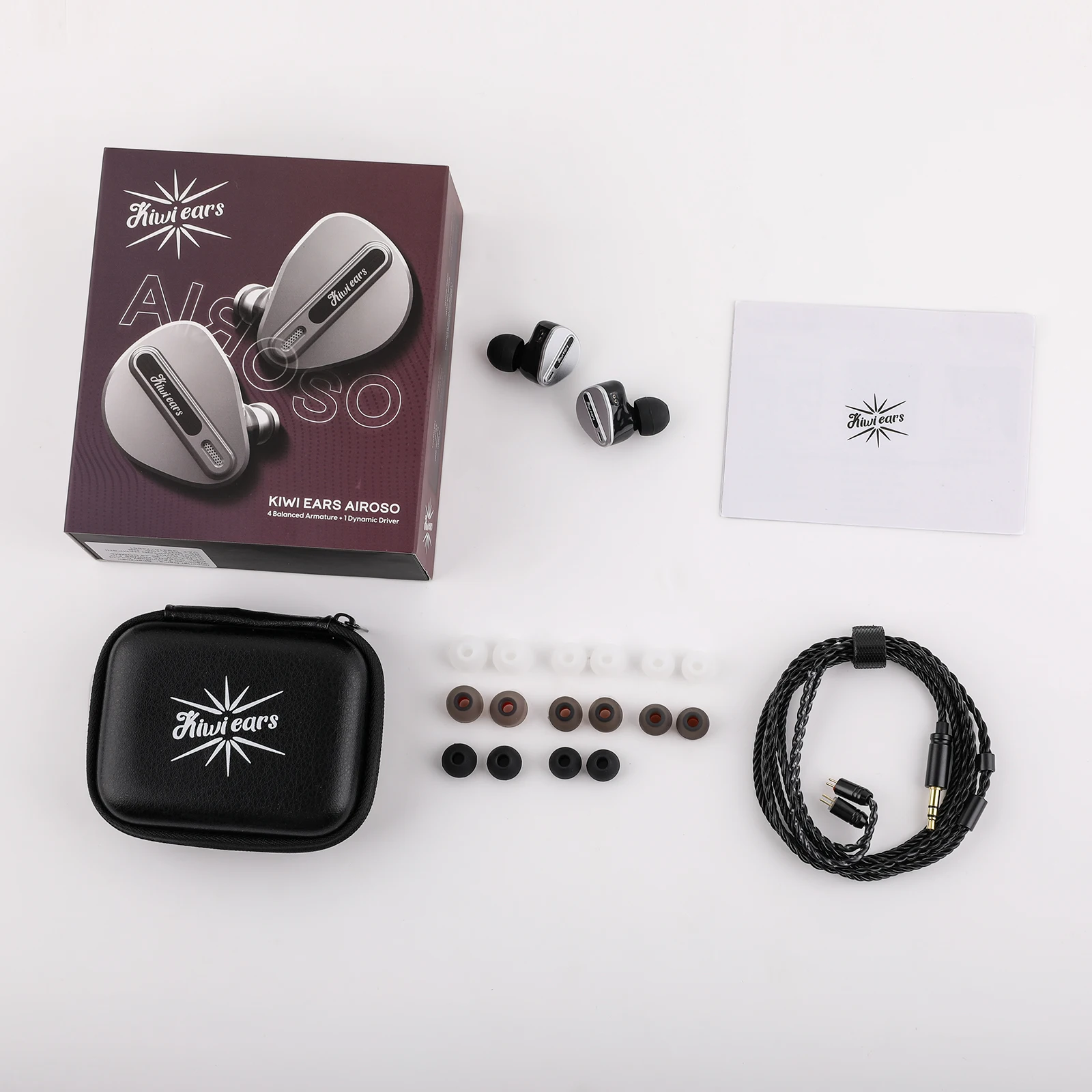 Kiwi Ears Airoso Precision Crossover 1DD+4BA Hybrid Drivers IEMs Earphones with Upgradable Detachable Cable