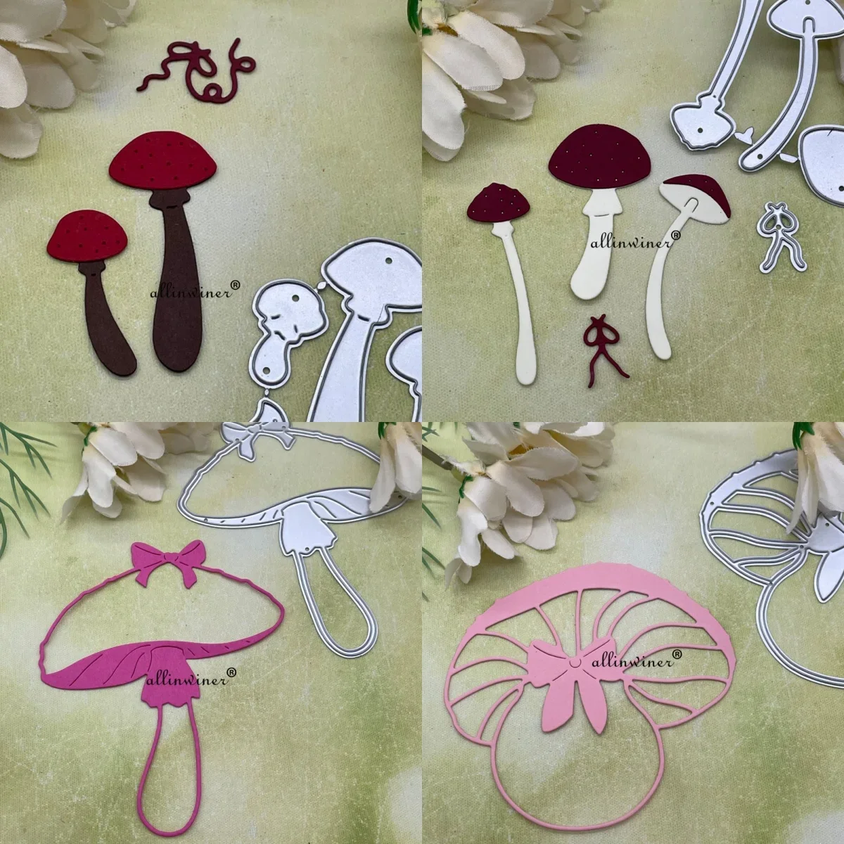 

Новая рождественская металлическая вырубка-шаблон в форме гриба для скрапбукинга, тиснения, карточек и альбомов