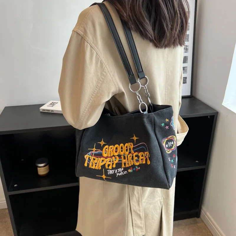 Women Bag Large Capacity Lady Bag High Quality Cloth Female Shoulder Bag Casual Tote Designer New Trend Handbag Fashion Tote Bag