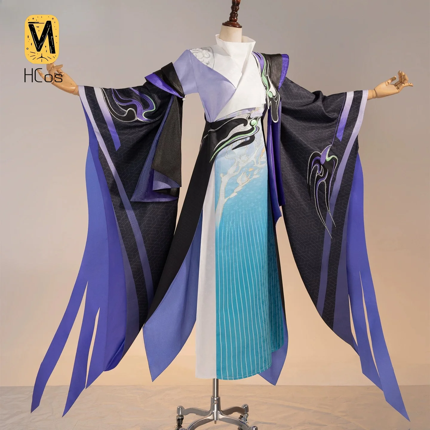 Costume de cosplay Yuan Zhen de Dream and Lethe Record, ensemble complet, tenue de savant chinois ancien, Hanfu, robe bleue et blanche, pour scène, Halloween, fête