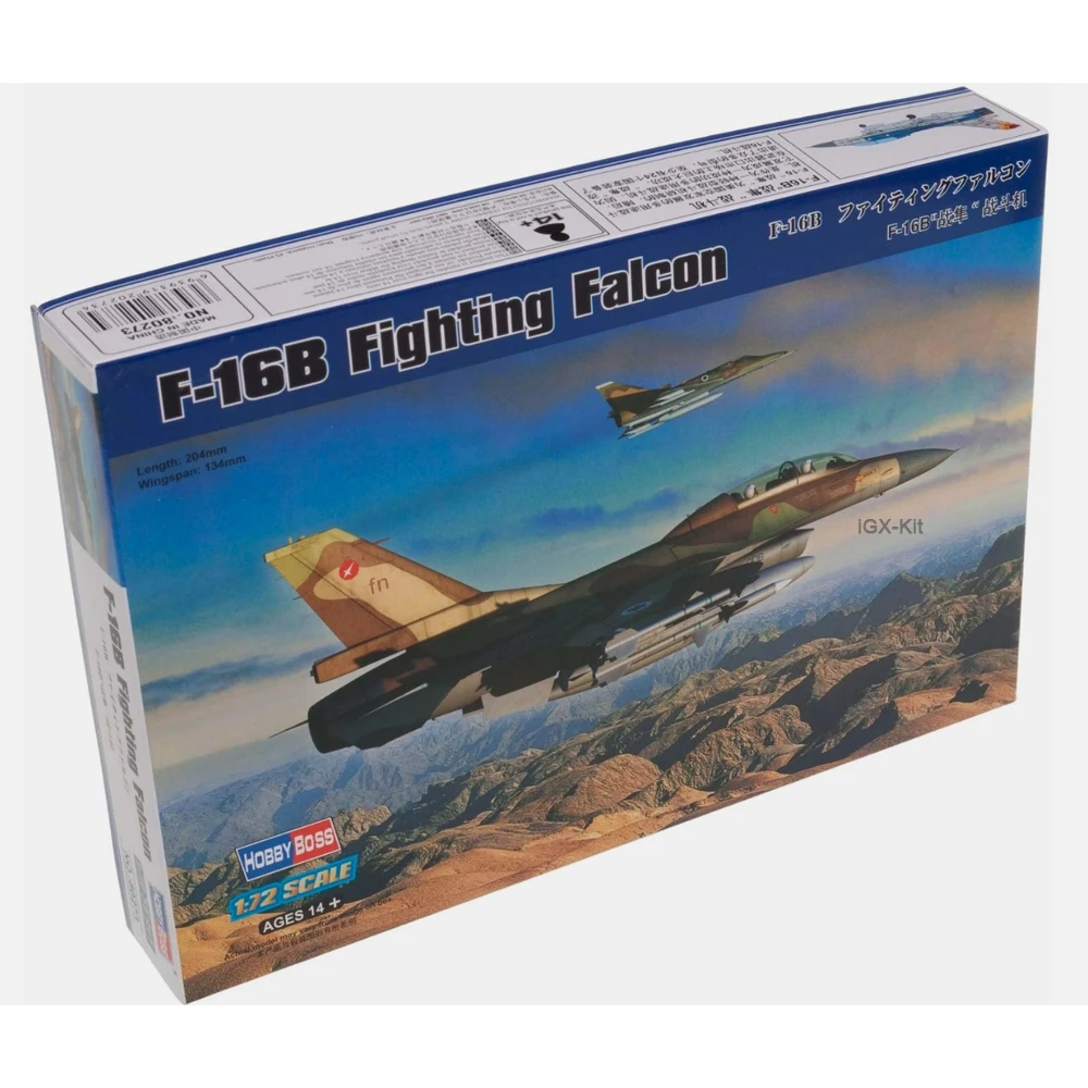 Hobbyboss 80273 1/72 Scale General Dynamics F-16B F16 F16B Fighting Falcon Plastic Assembly Model Kit Building