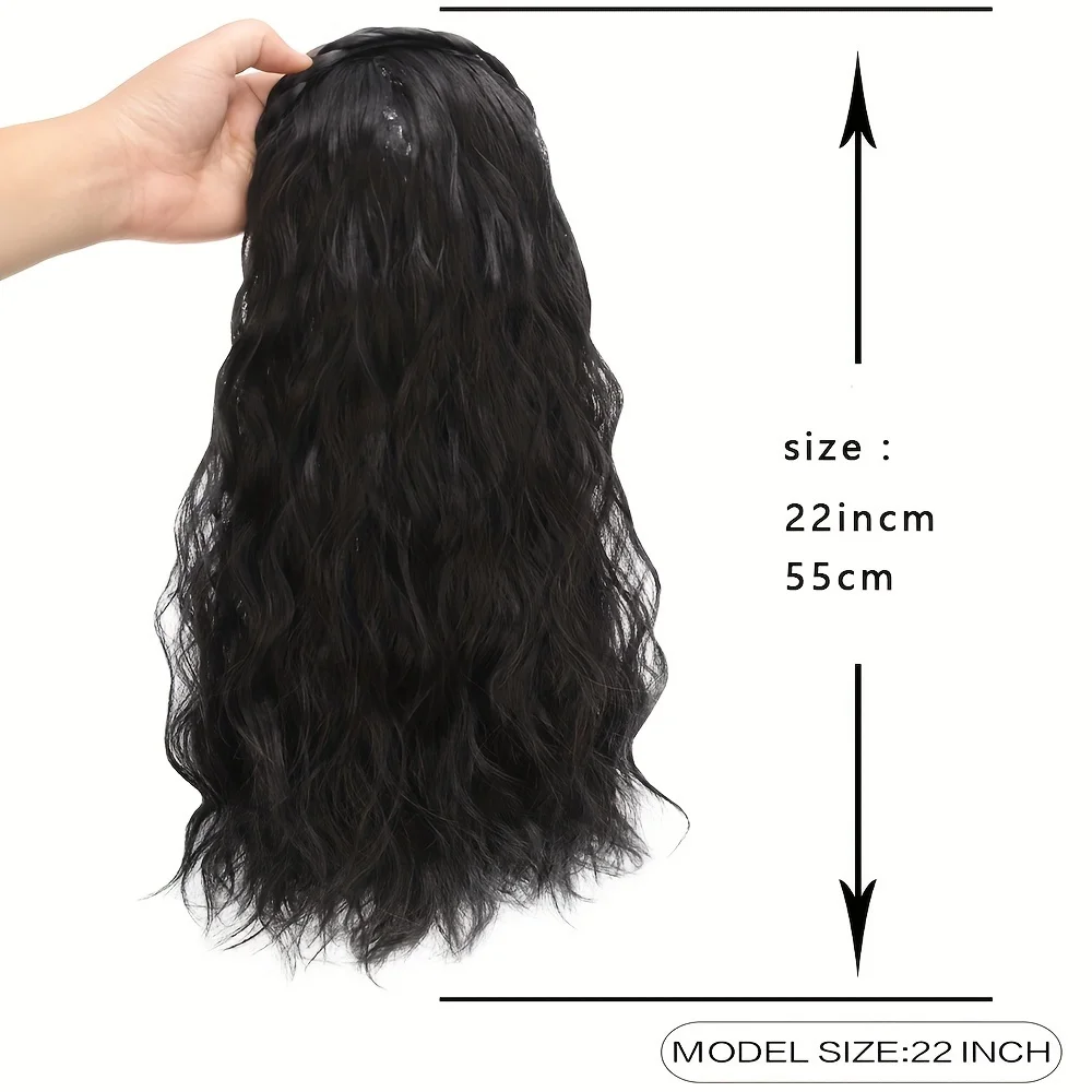 Synthetic water wave headband wig half wig heat resistant fiber Female Brown Black Blonde Cosplay Natural Heat Resistant H - view 4