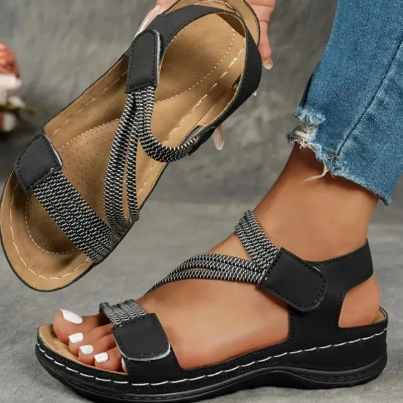 

Women's Sandals 2025 Summer New Wedge Sandals Outdoor Open-Toe Beach Sandals for Women Non Slip Platform Sandal Sandalias Mujer