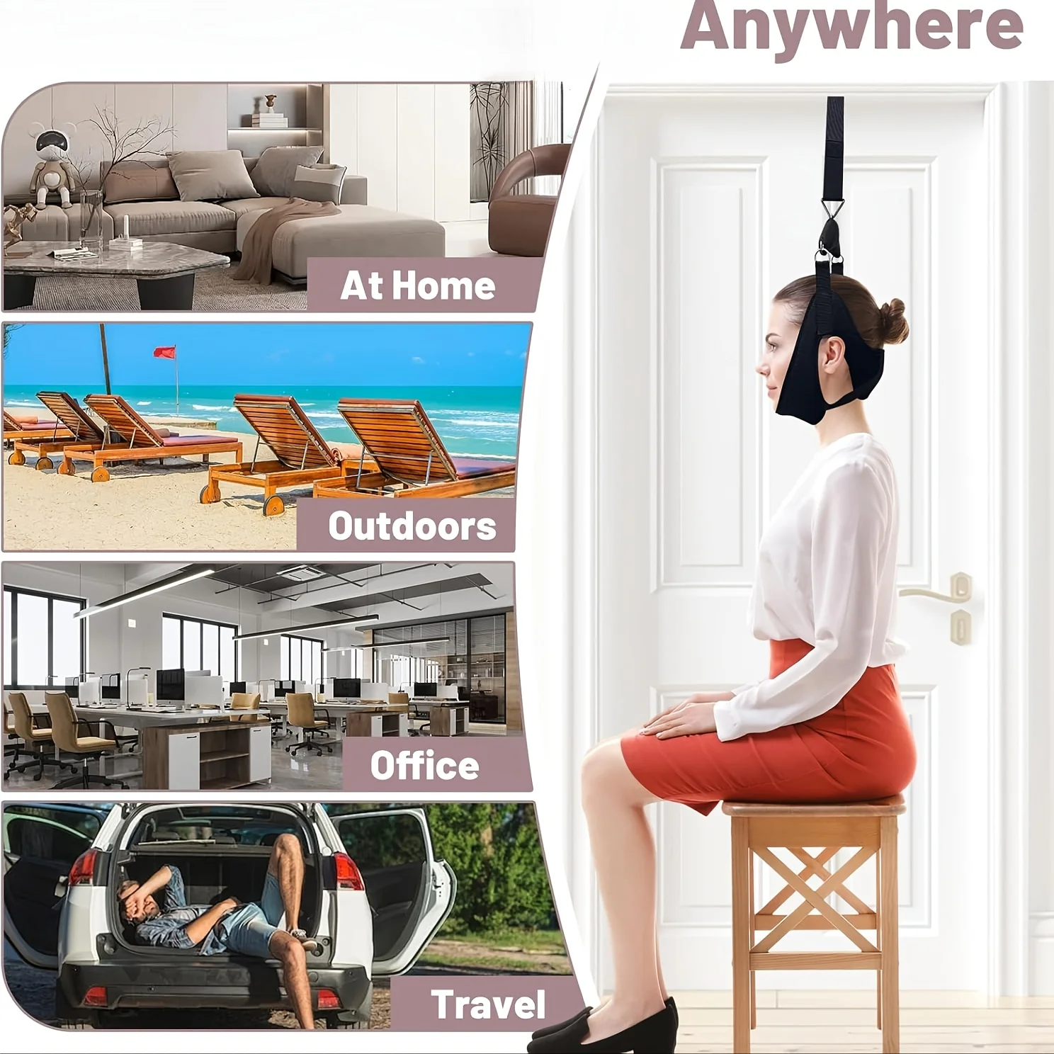 Nackenstützgurt – Schlüsselbein- und Haltungstrainer, zusammenklappbares Nackengerät für Fitnessstudio, Reisen – ideales Neujahrsgeschenk – Detail 5