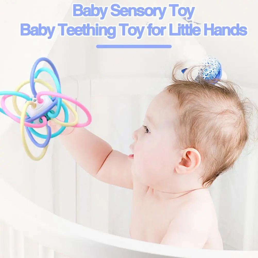 Developing Baby Toy for Stimulation Soft Plastic Teether Ball Toy Educational Hand Grip Training Rattle for Baby for Boys