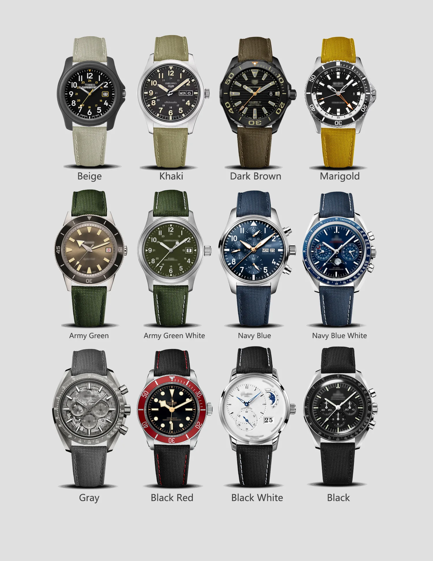 أحزمة ساعات نايلون فاخرة، 18 م - مراجعة Suede Strap Watch وسعره