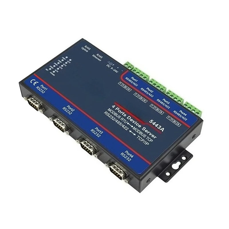 

5443A Serial Communication Server 4 Port RS232/485/422 to Ethernet Port Module Networking